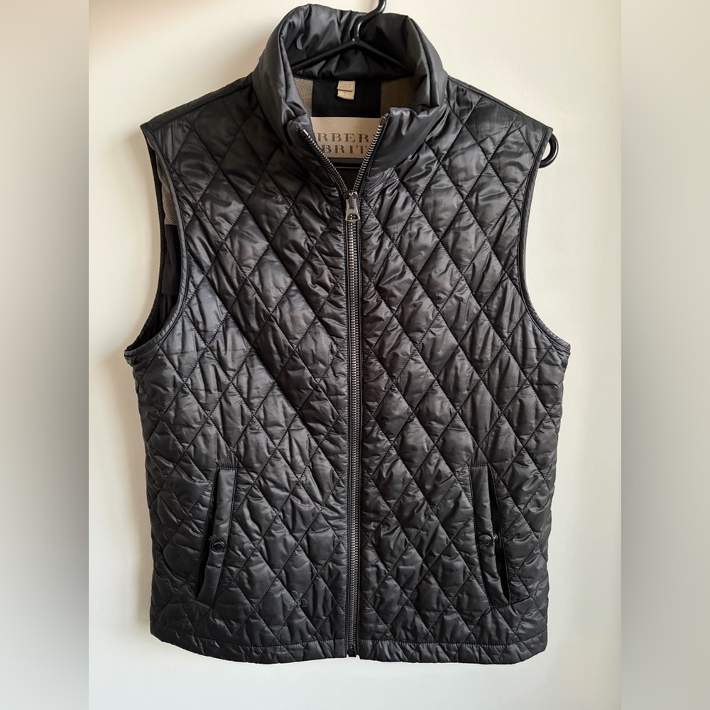 Burberry Men's Black Quilted Vest - Small (S)